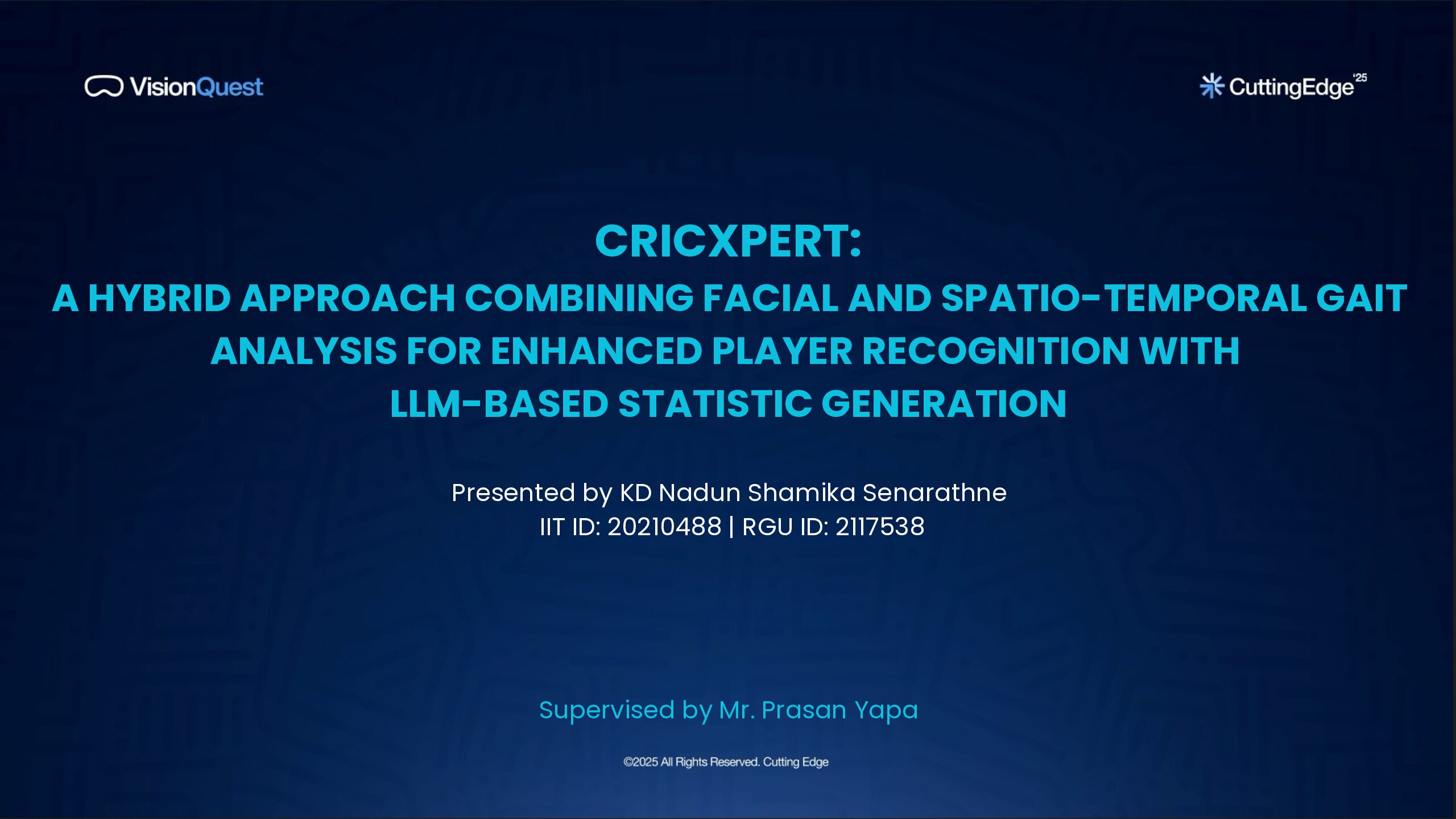 CricXpert: A Hybrid Approach Combining Facial and Spatio-Temporal Gait Analysis for Enhanced Player Recognition with LLM-Based Statistic Generation
